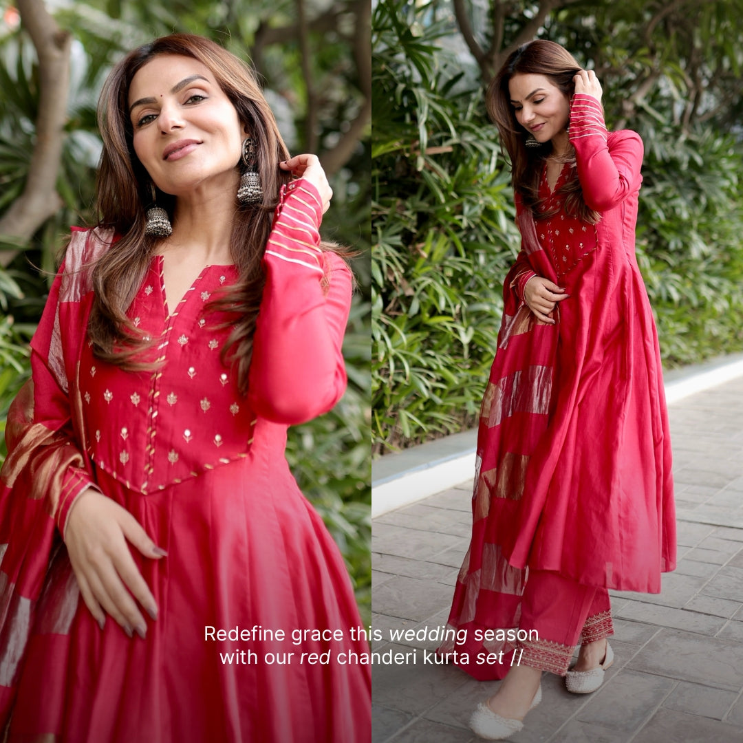 Jannat - The Red Anarkali Set