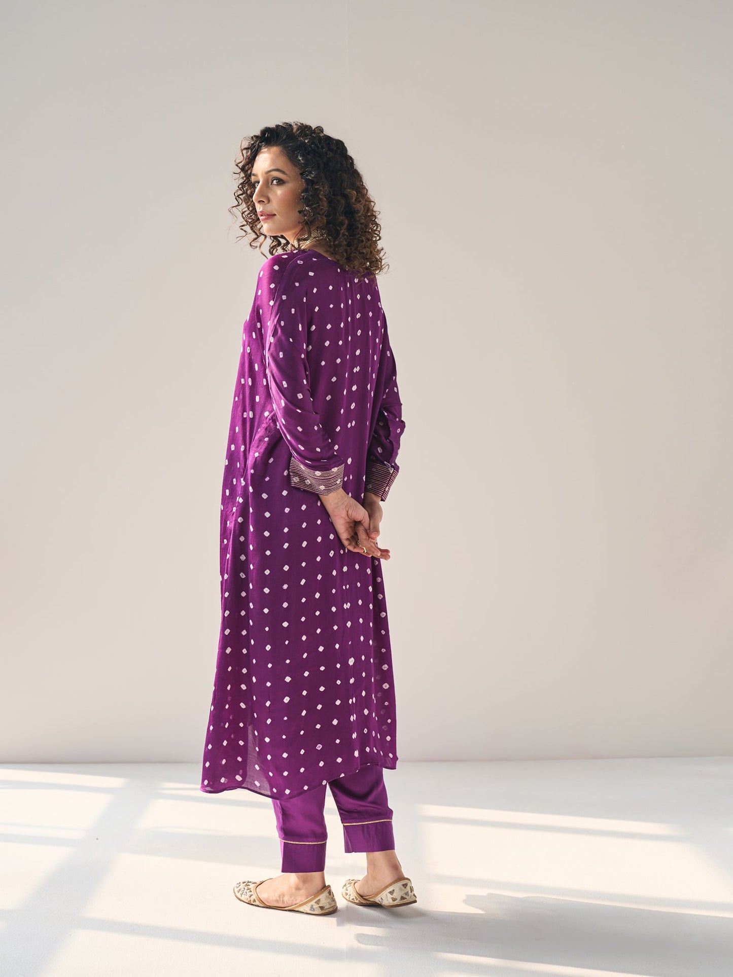 Aahana - The Purple Bandhani Kurta Set