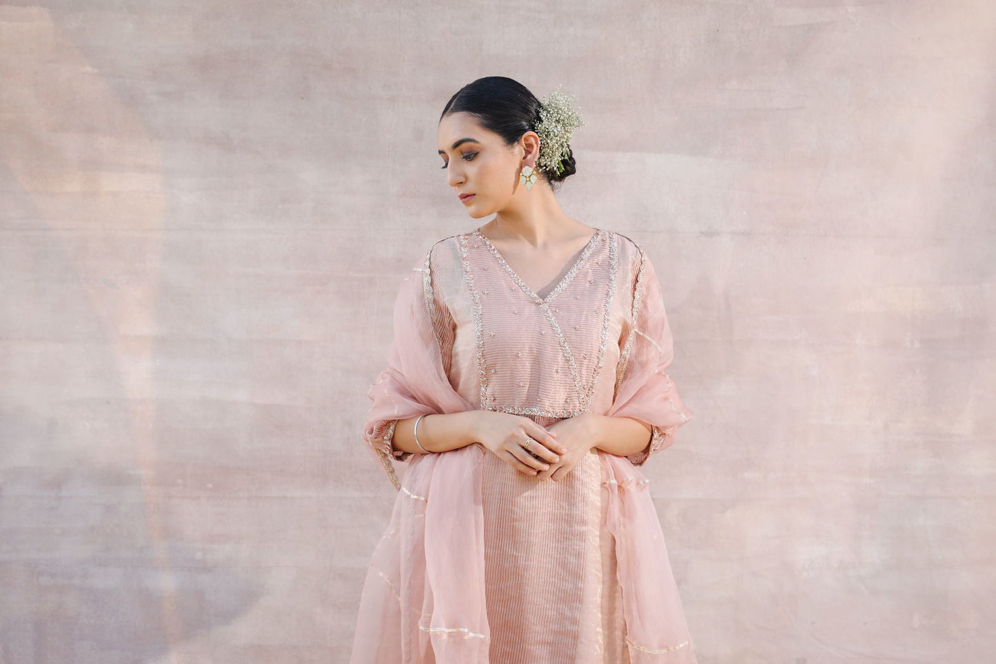 Afreen - Nude Tissue Chanderi Suit