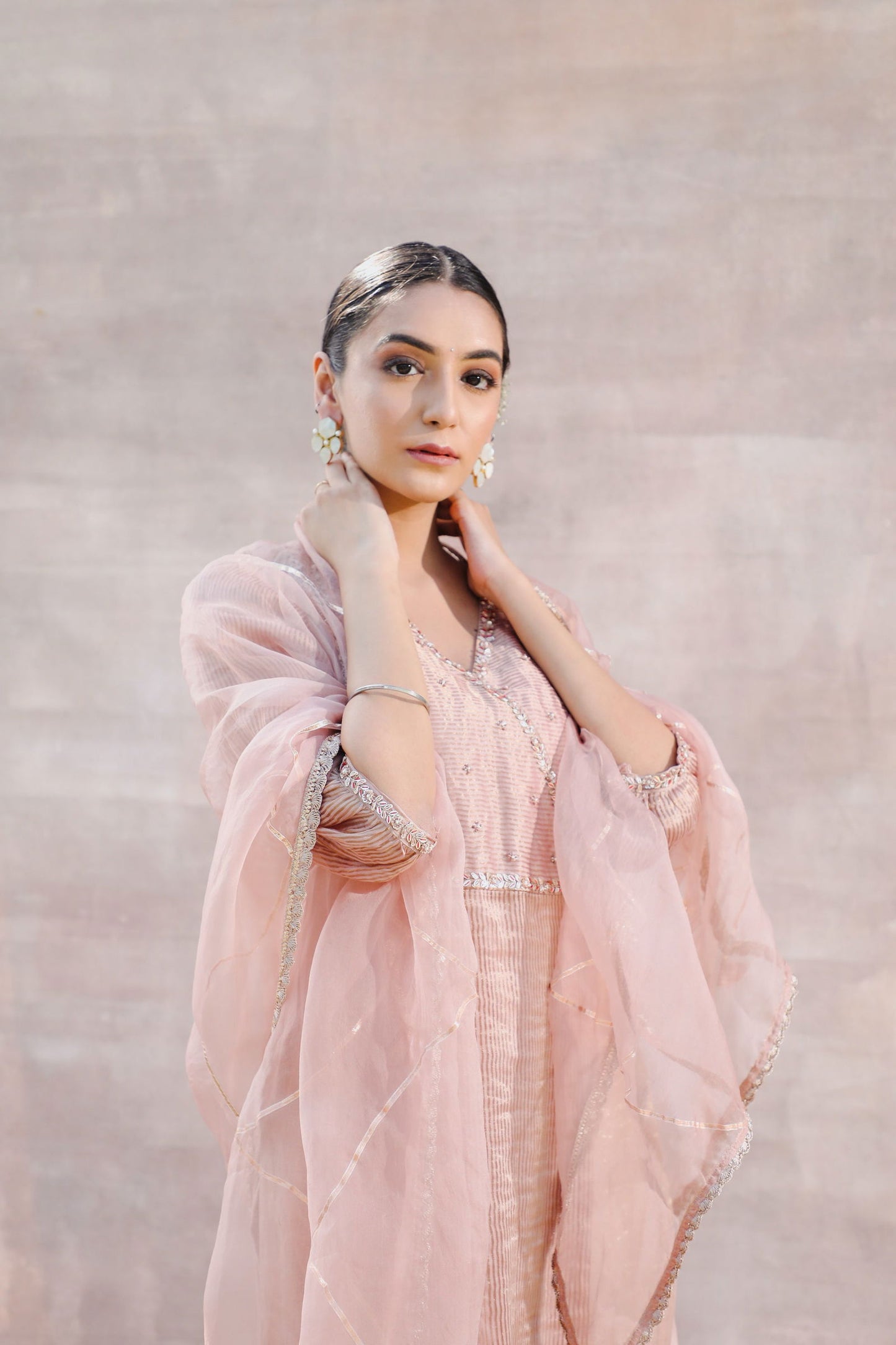 Afreen - Nude Tissue Chanderi Suit
