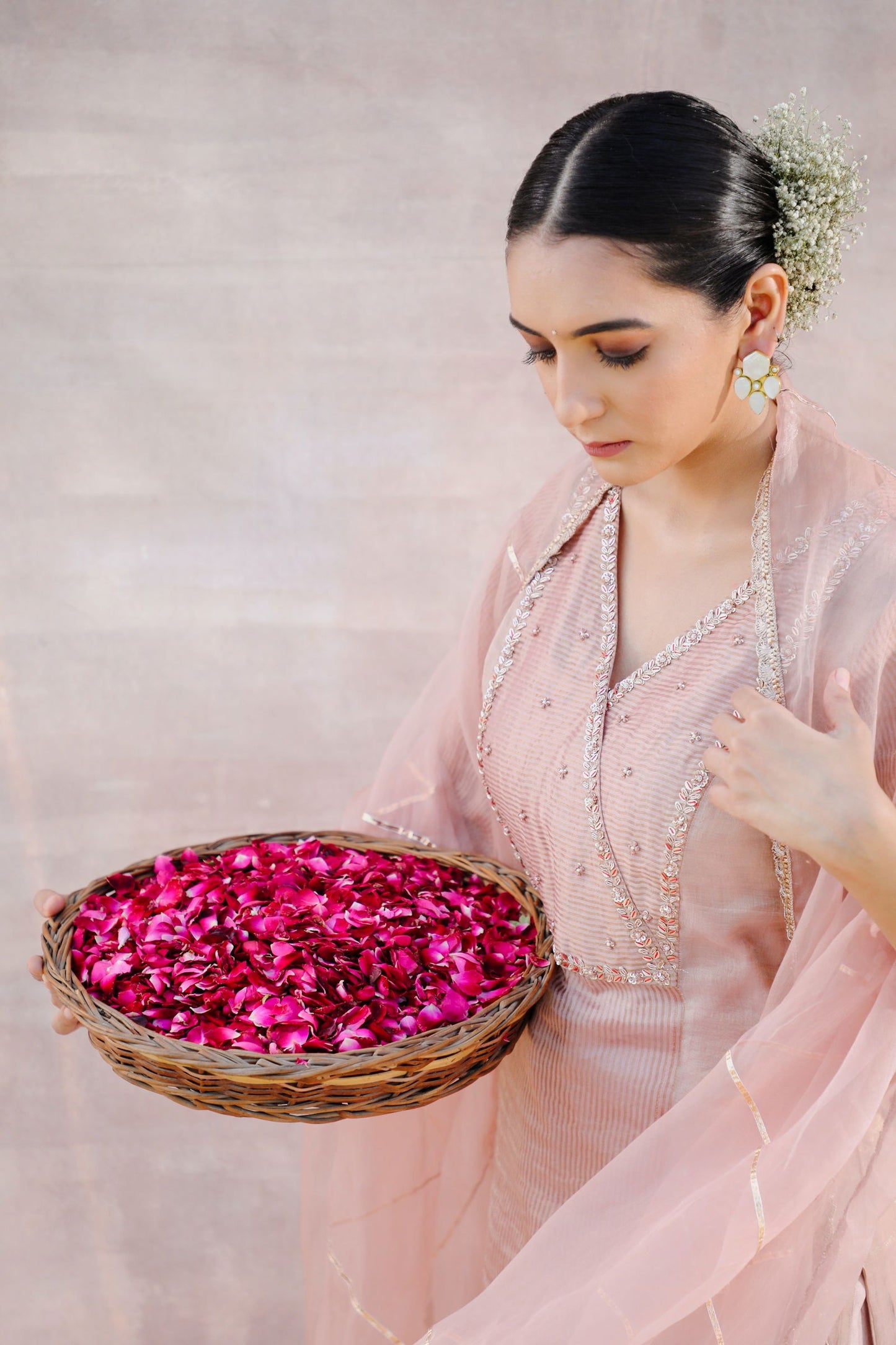 Afreen - Nude Tissue Chanderi Suit