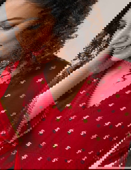 Aiyana - The Red Bandhani Kurta Set