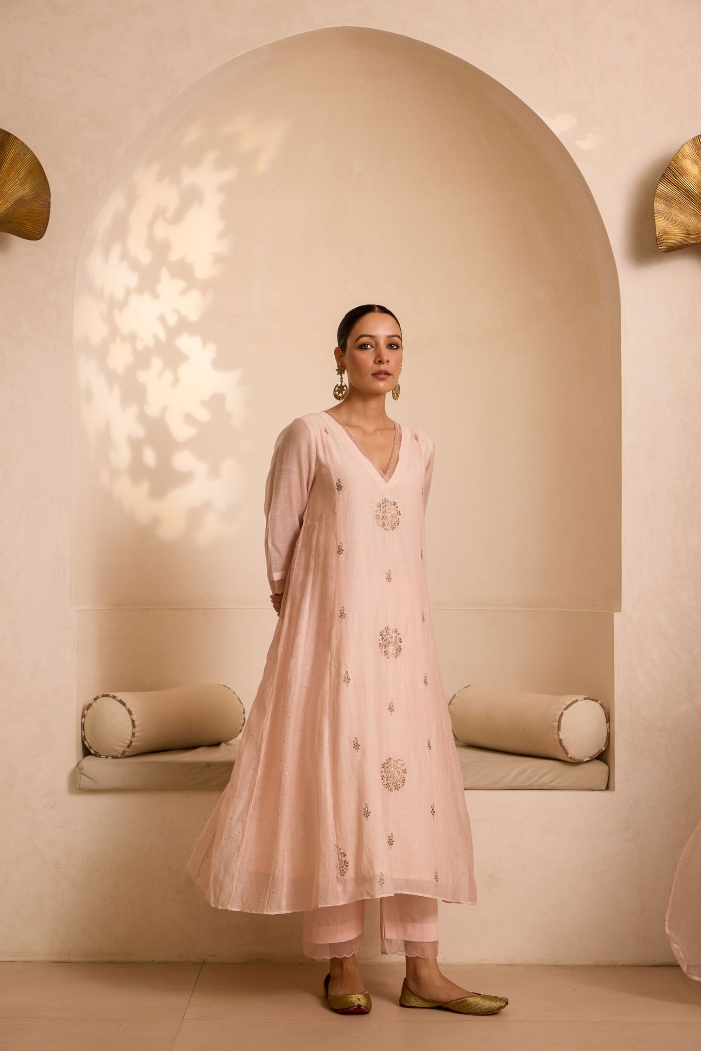 Amber- Soft Pink A-line Suit Set