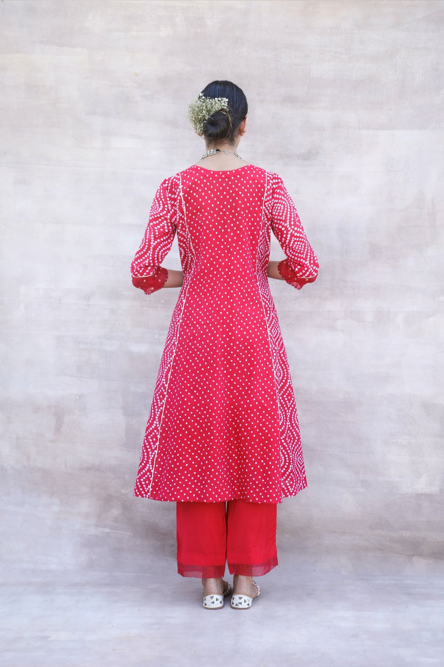 Azal - Chanderi A-line Suit with Bandhani Print