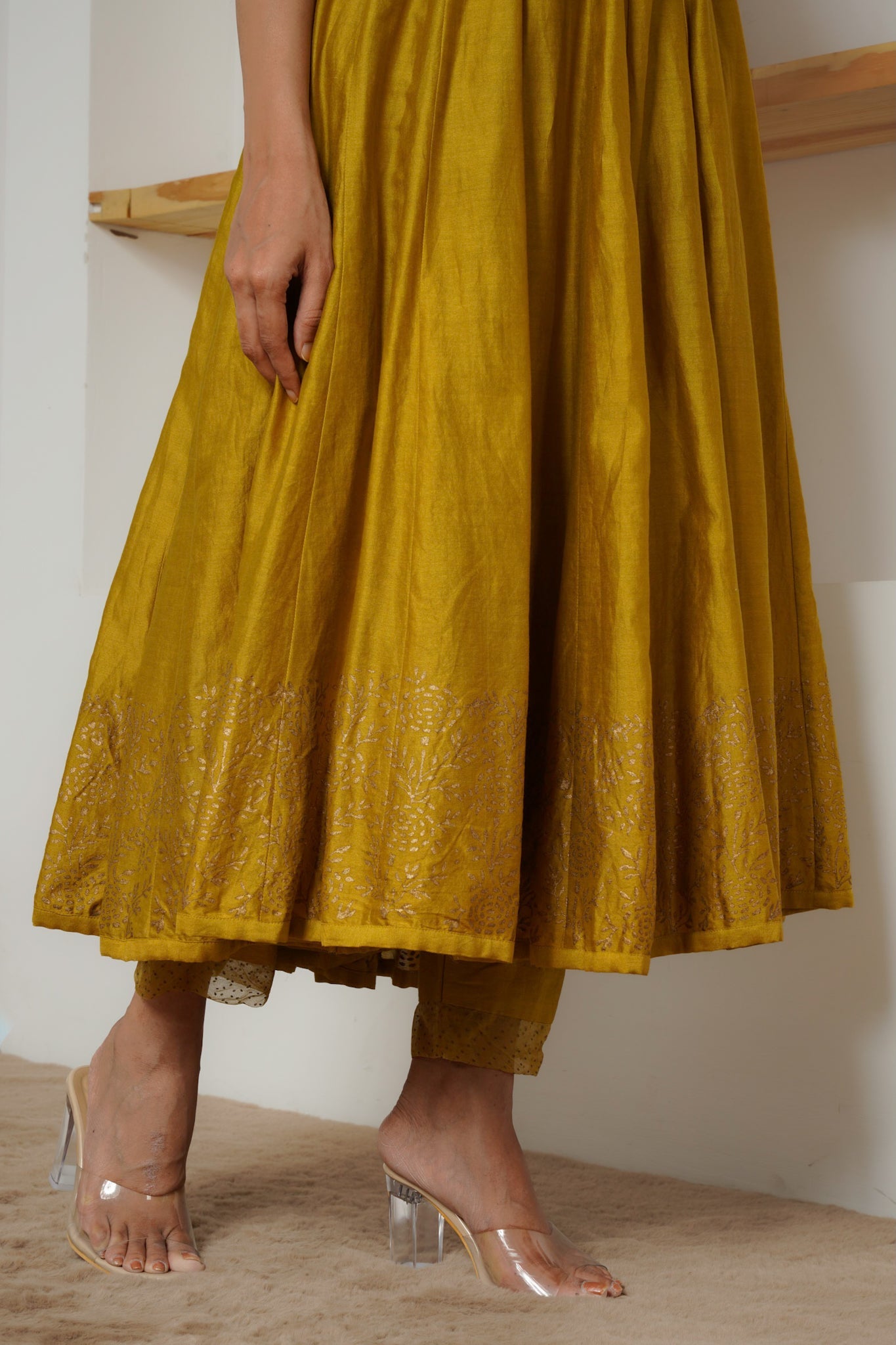 Chandana - Mustard Gold Anarkali