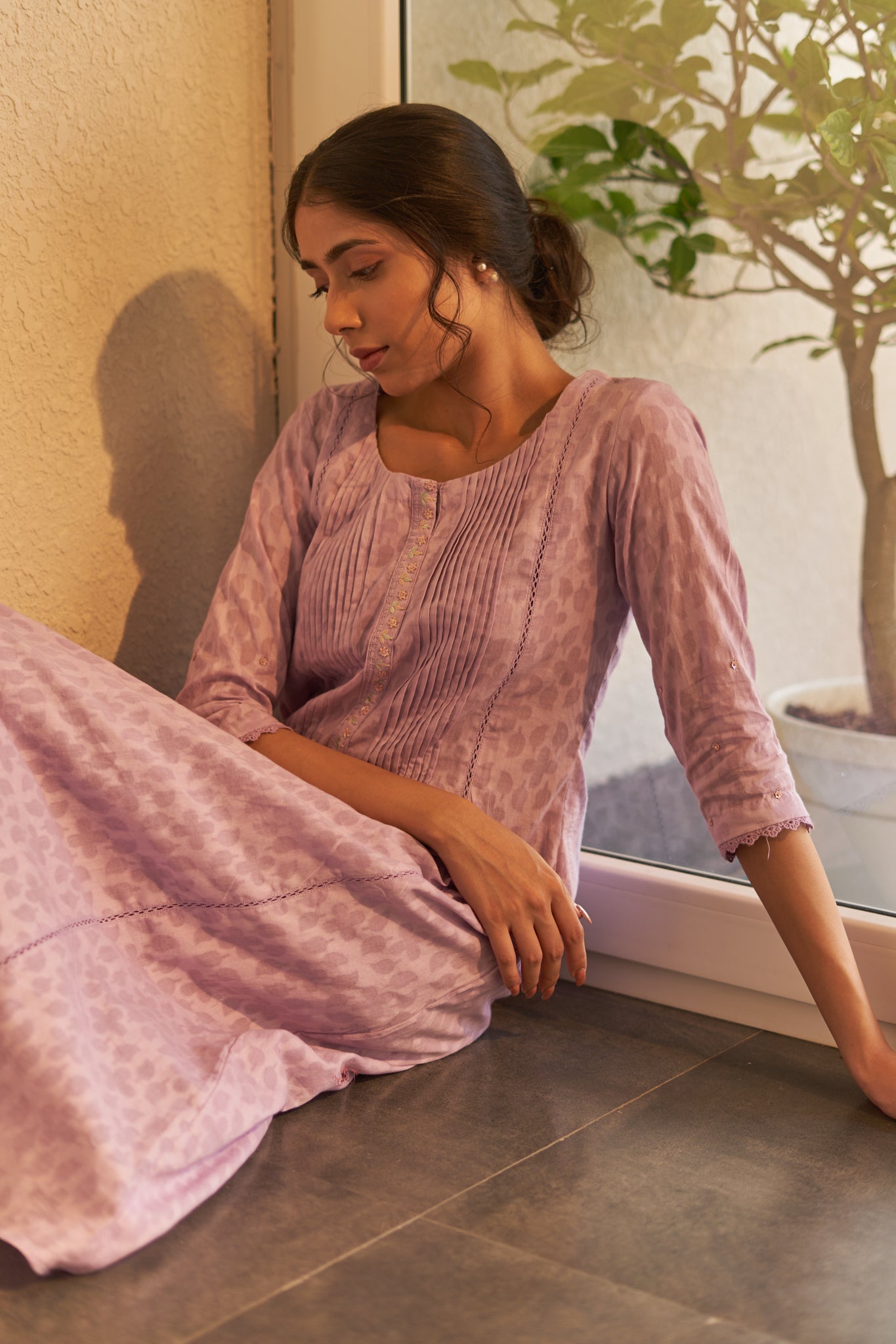 Drishti - The Lilac A-Line Kurta Set