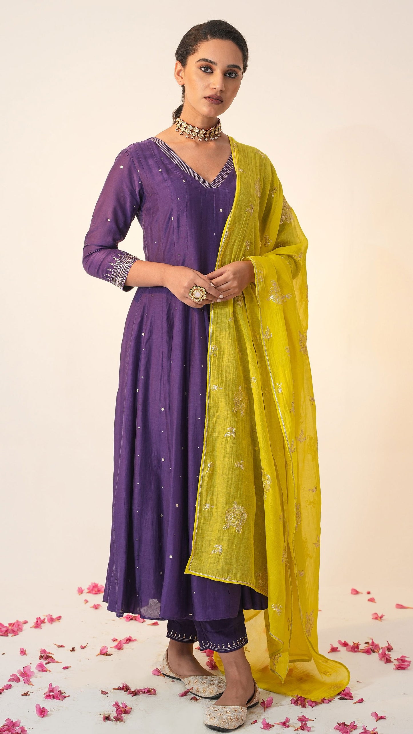 Ikhitiyaar - The Purple Anarkali Set