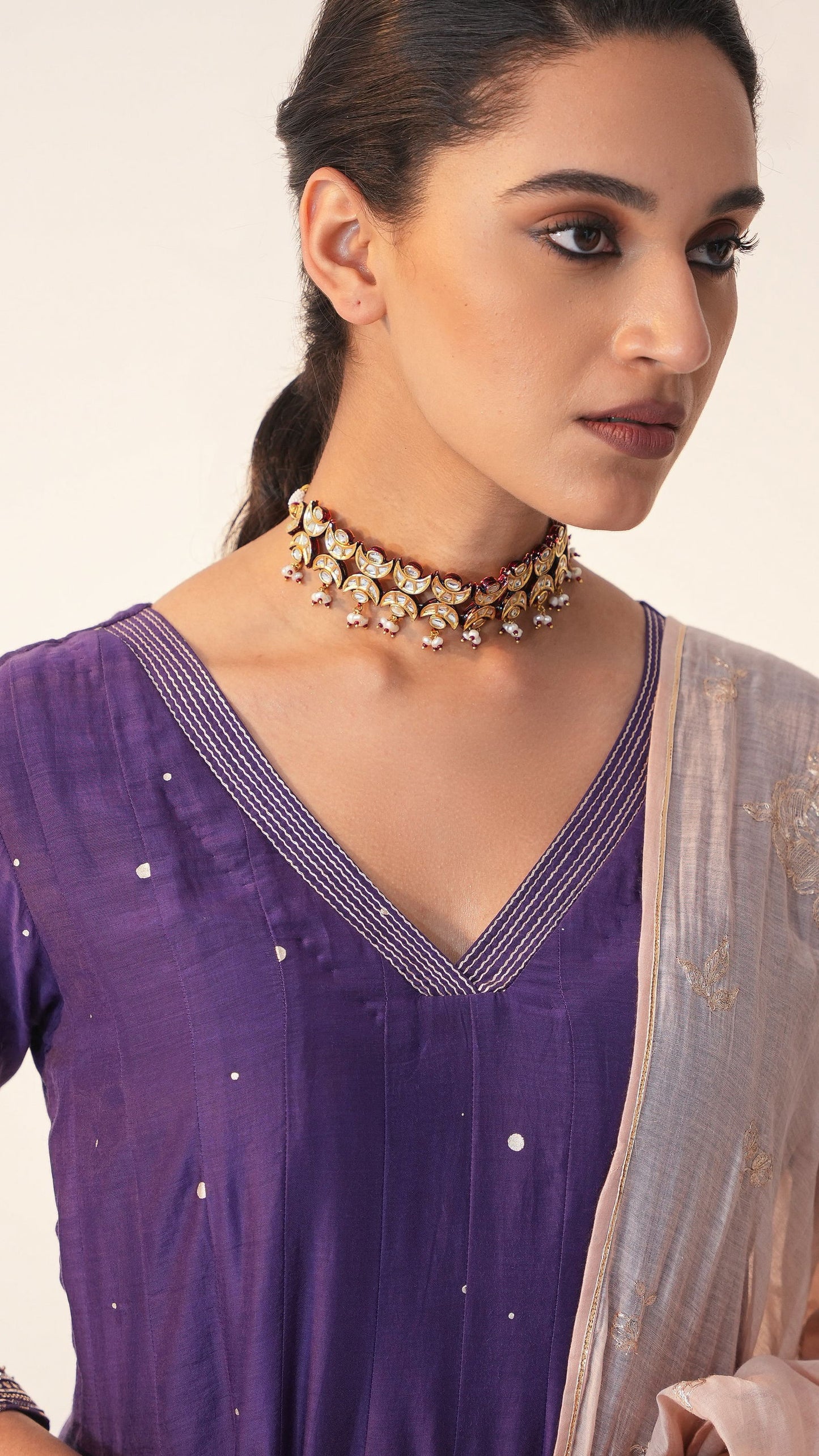 Ikhitiyaar - The Purple Anarkali Set