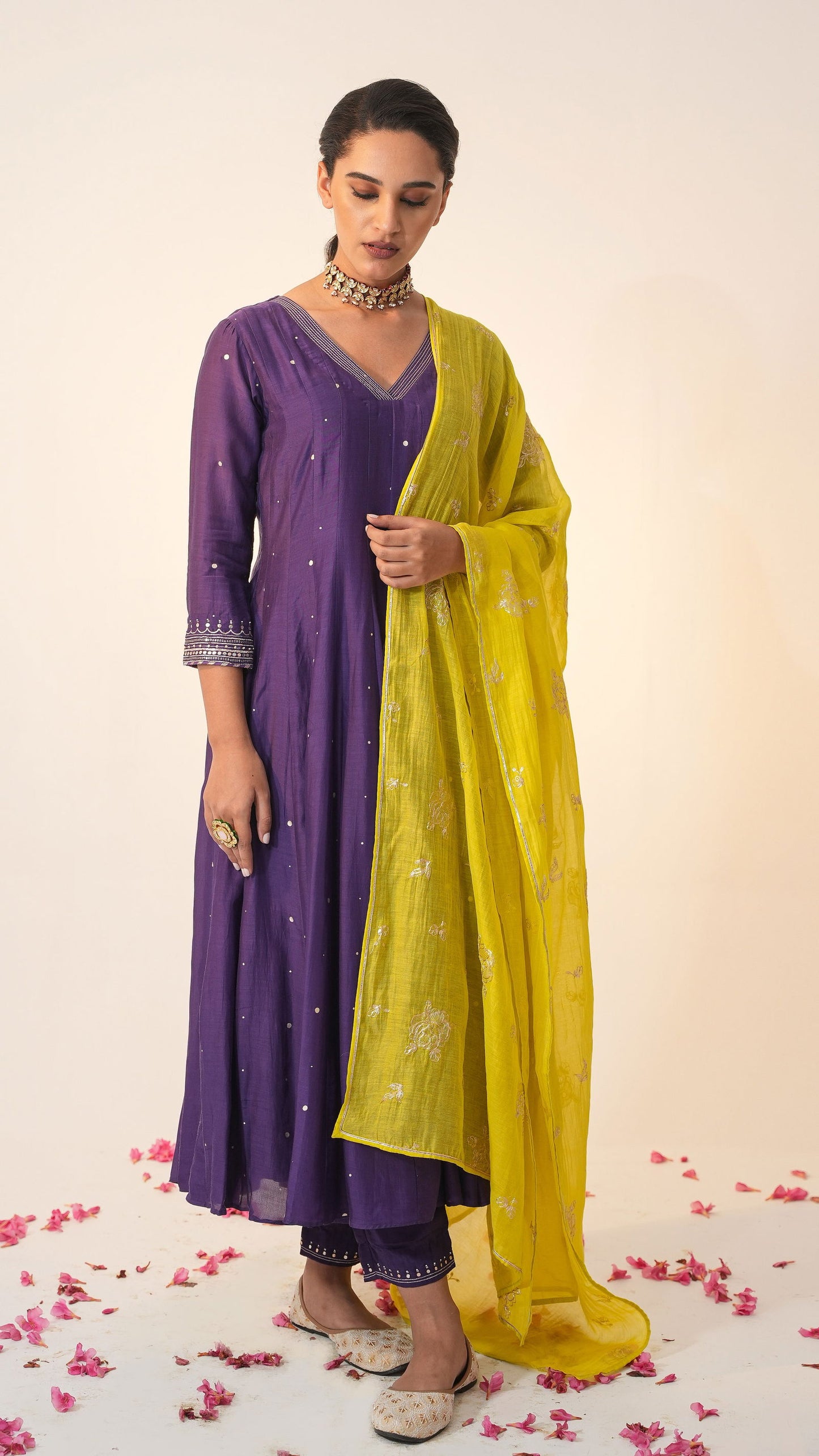 Ikhitiyaar - The Purple Anarkali Set