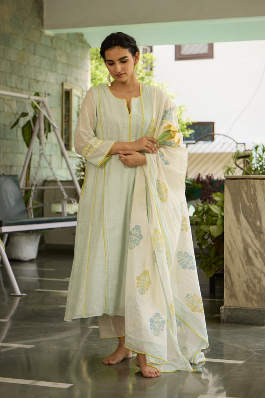Gia - The blue and ivory suit set