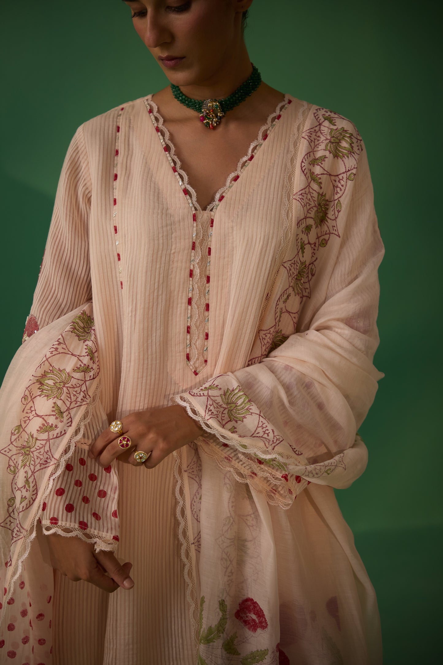 Binda - Peach Kurta set