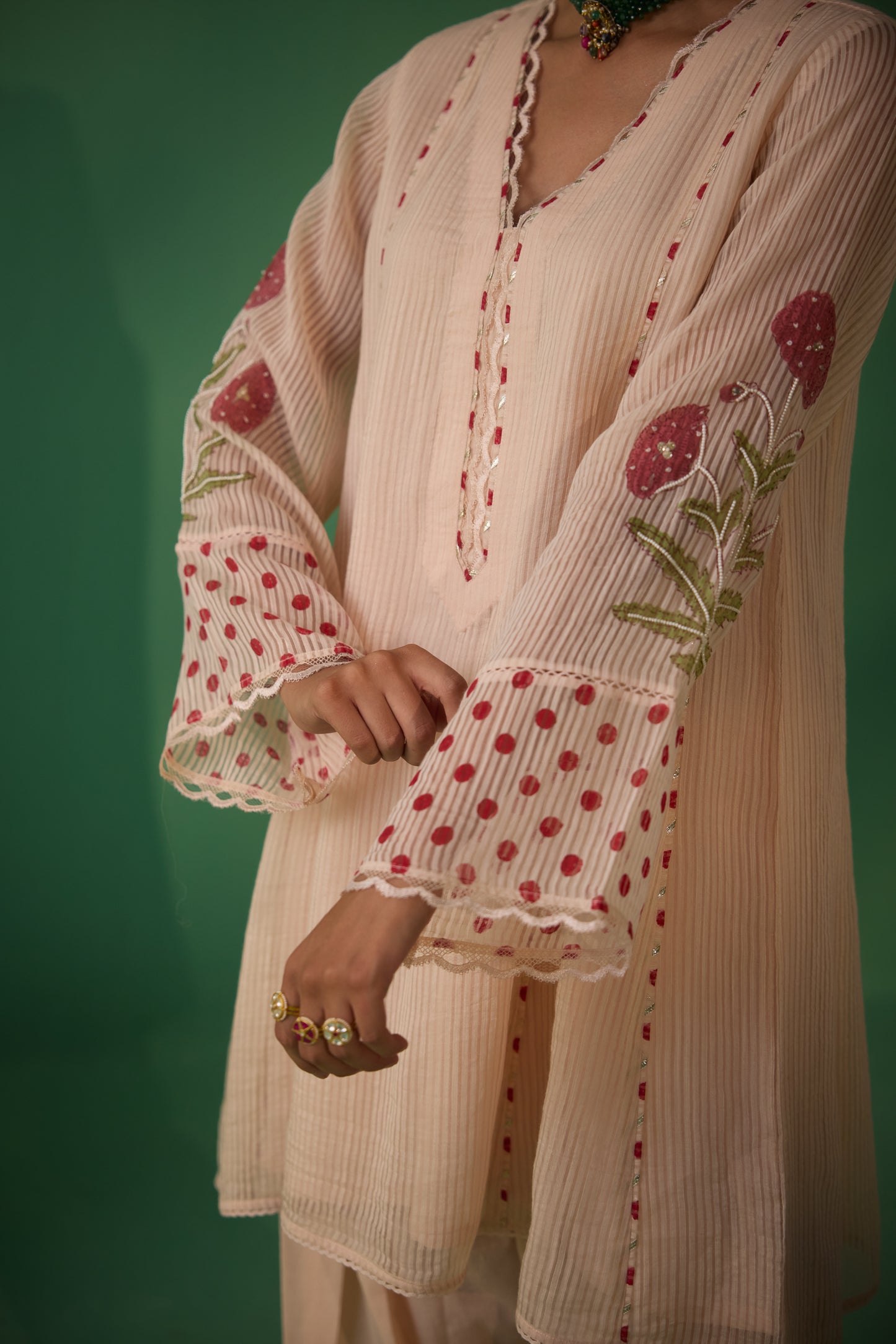 Binda - Peach Kurta set