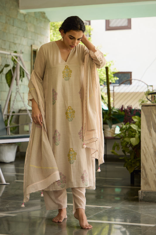 Mirabel - The clay and peach suit set.