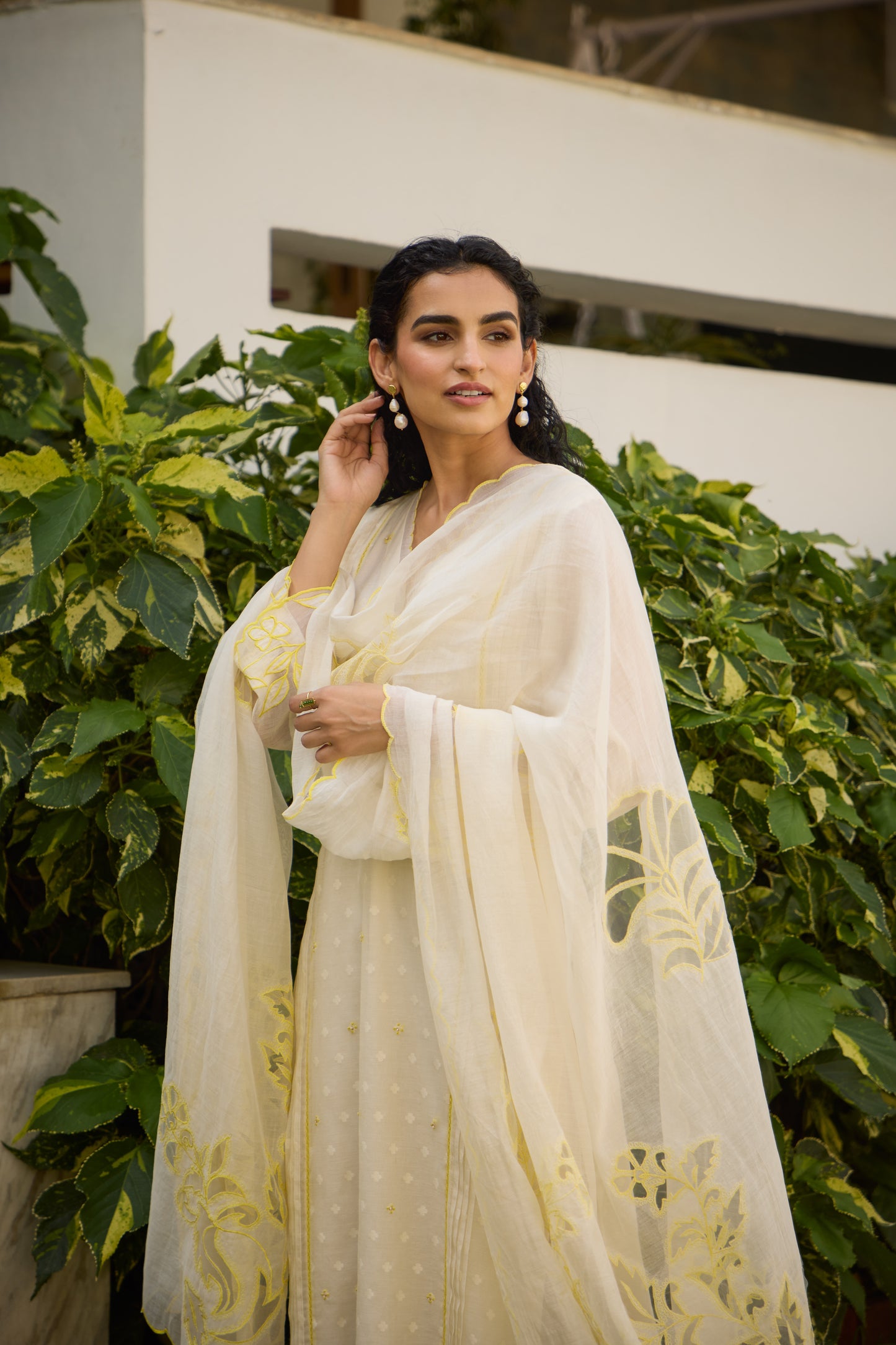 Ishita Sandhu in Florence - The ivory suit set