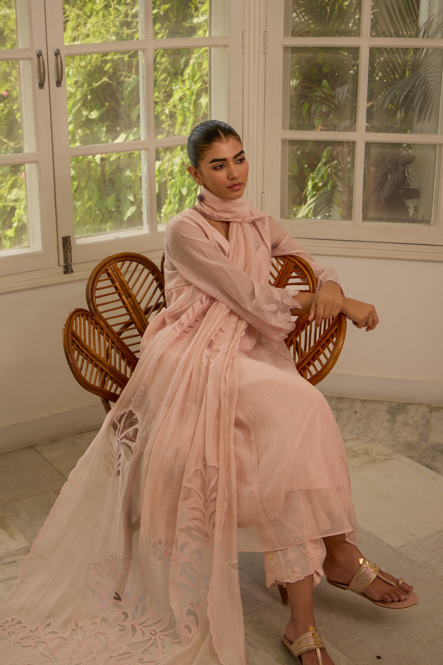 Kritika Khurana in Meadow - The peach suit set