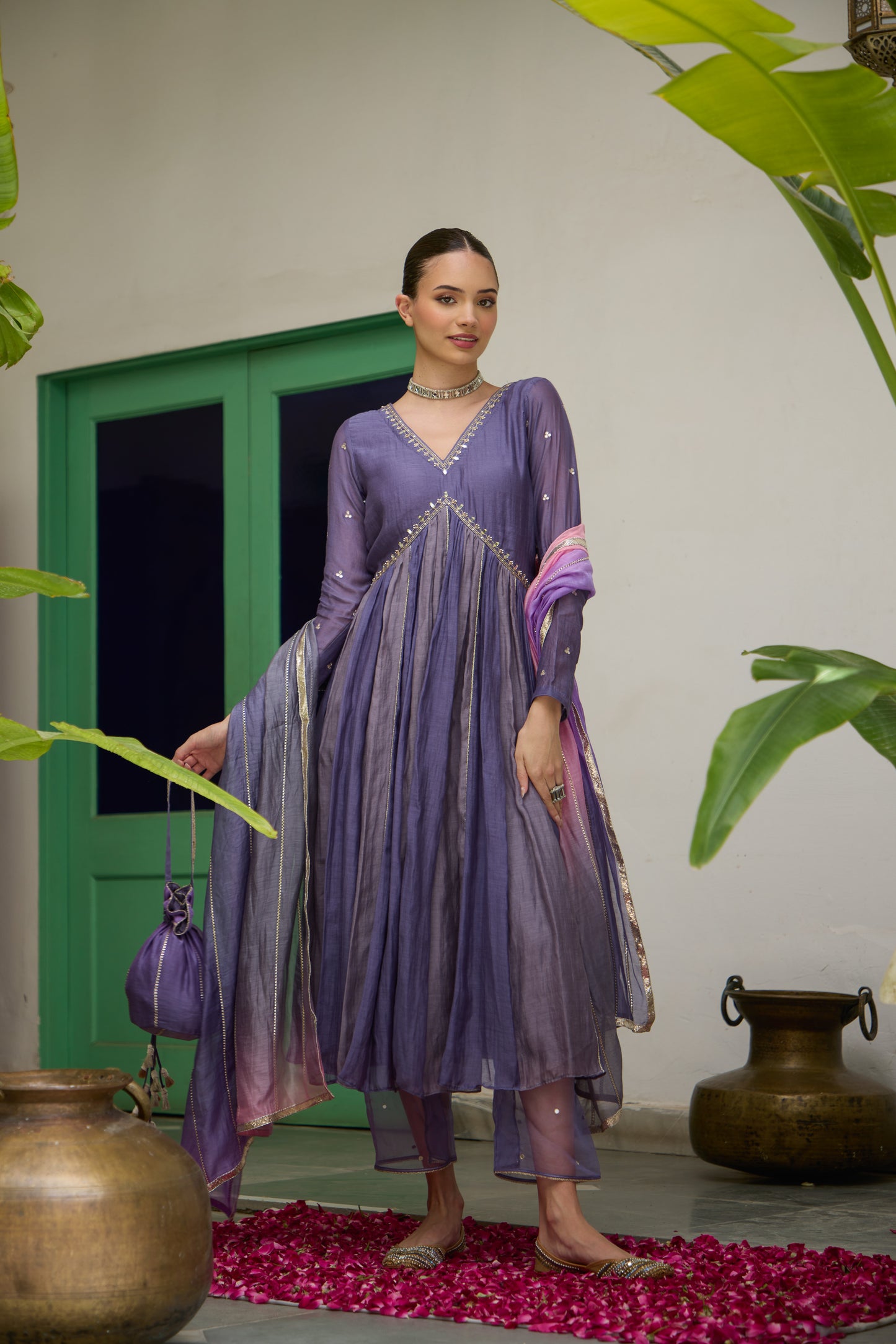 Damini - The Purple Ombre Set