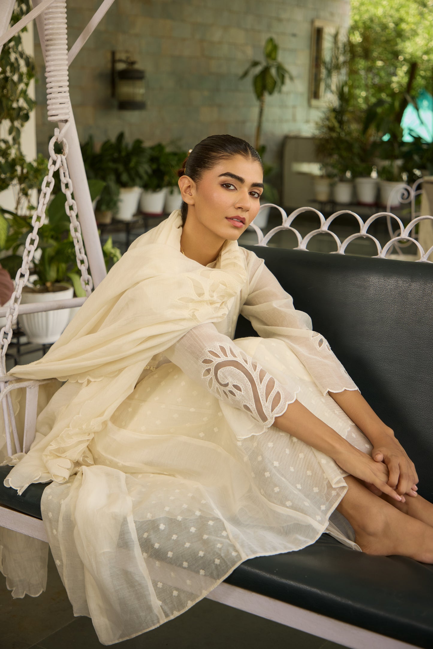 Rishu Diwan in Nora - The ivory suit set