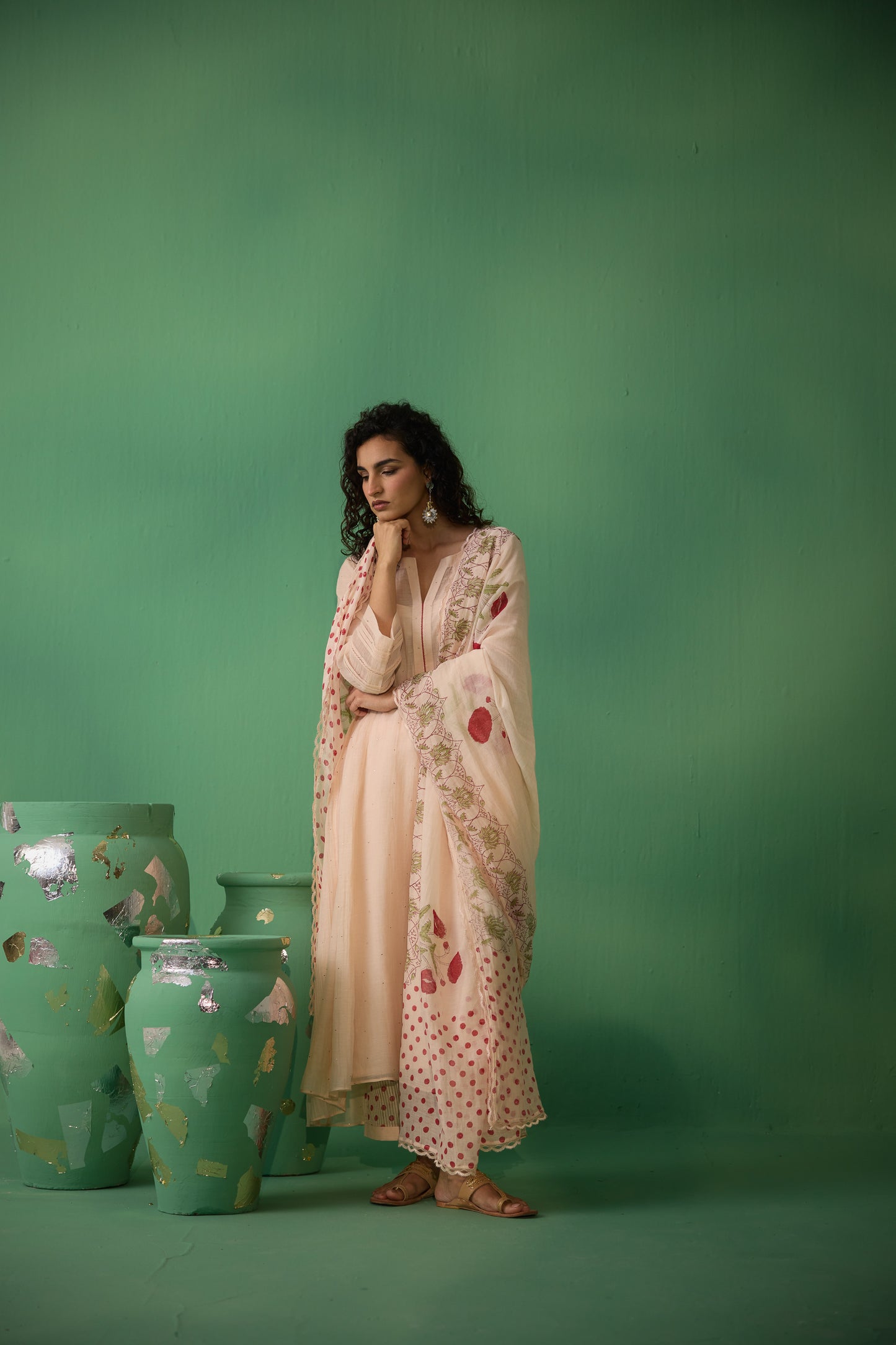 Dhara - Peach Kurta set