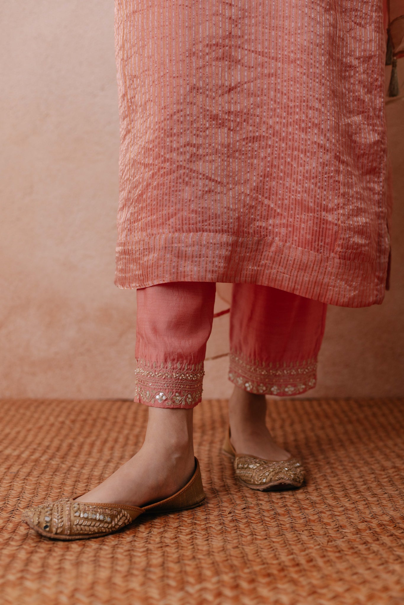 Maheen - The Coral Peach Suit Set