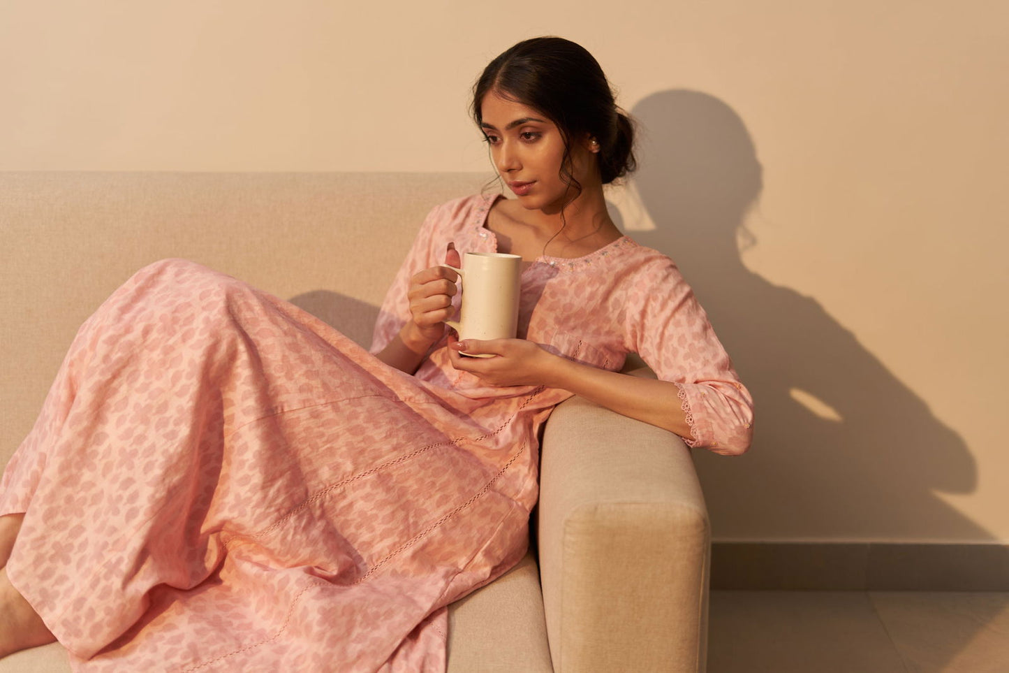 Meera - The Peach A-Line Kurta Set