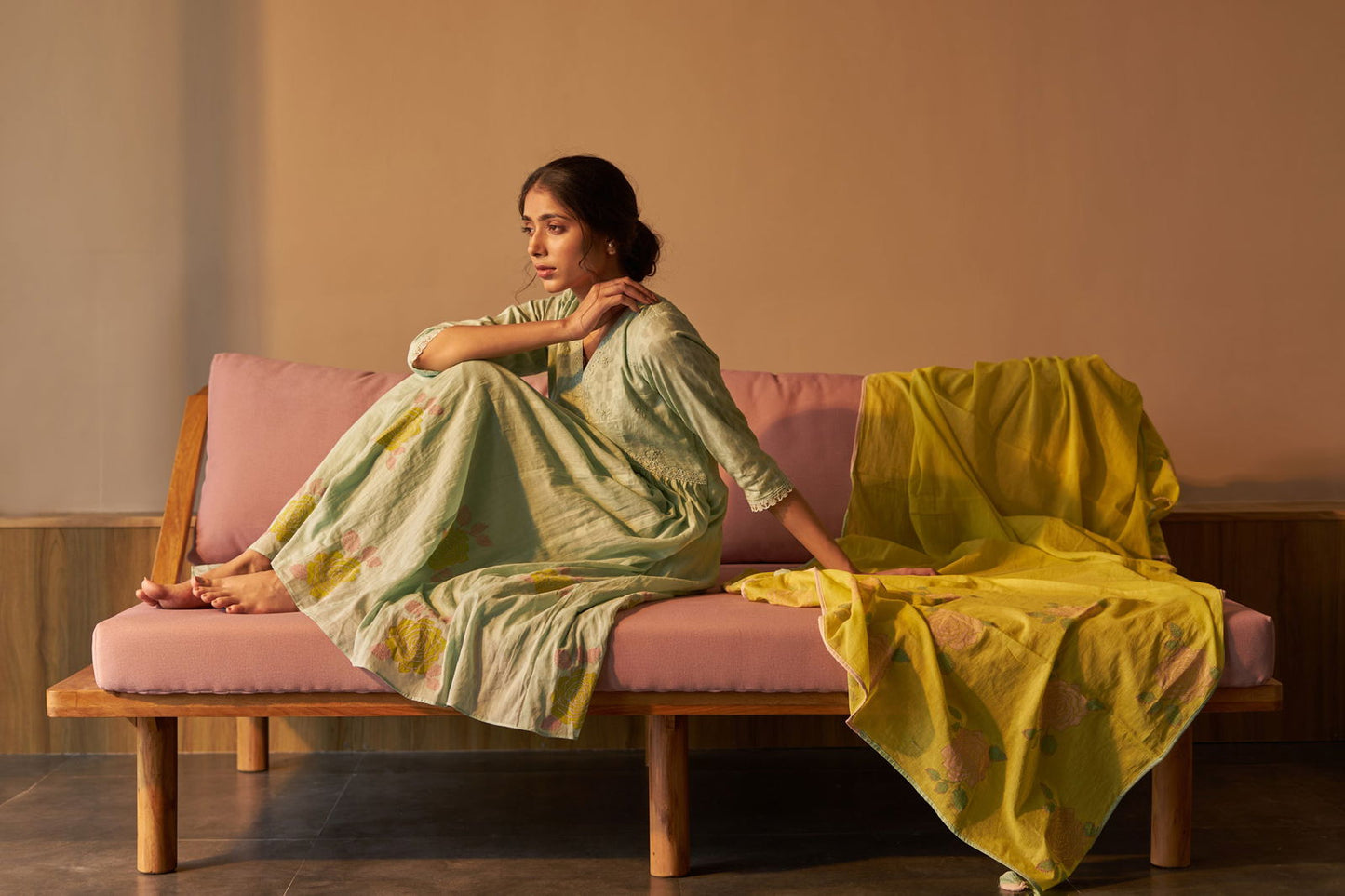 Neeva - The Sea-Blue Anarkali Set