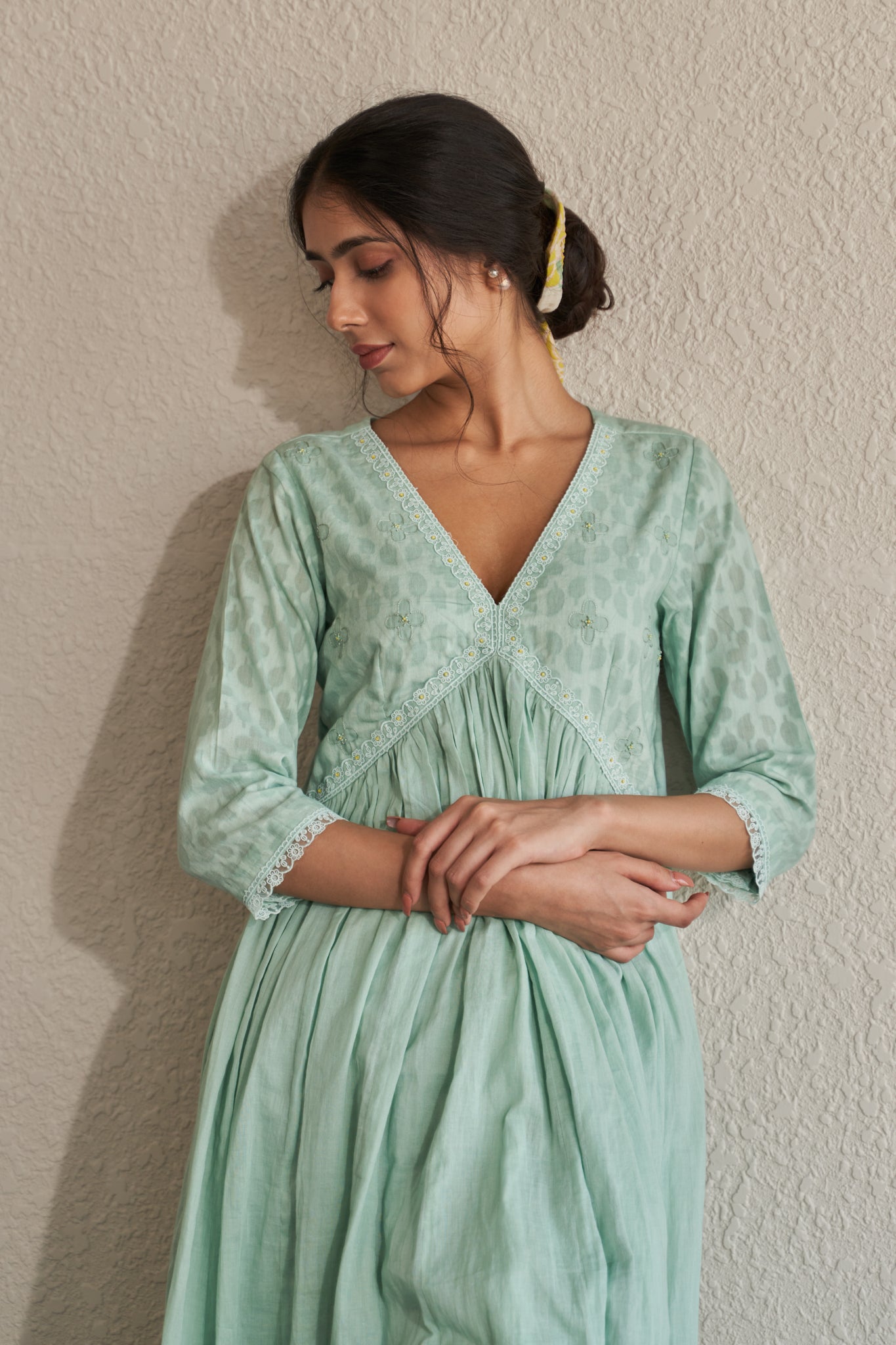 Neeva - The Sea-Blue Anarkali Set