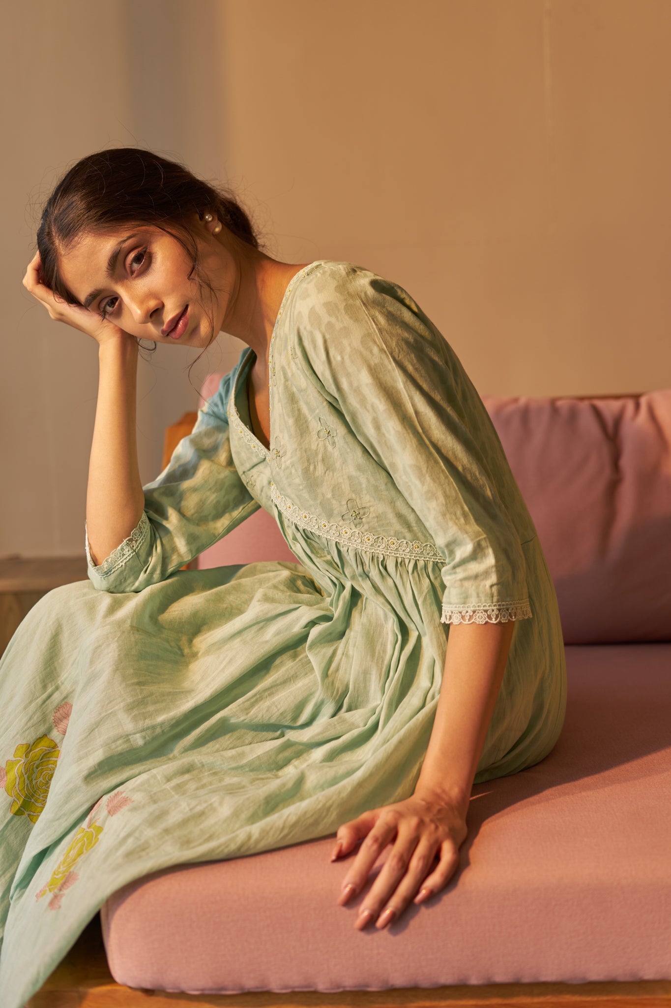 Neeva - The Sea-Blue Anarkali Set