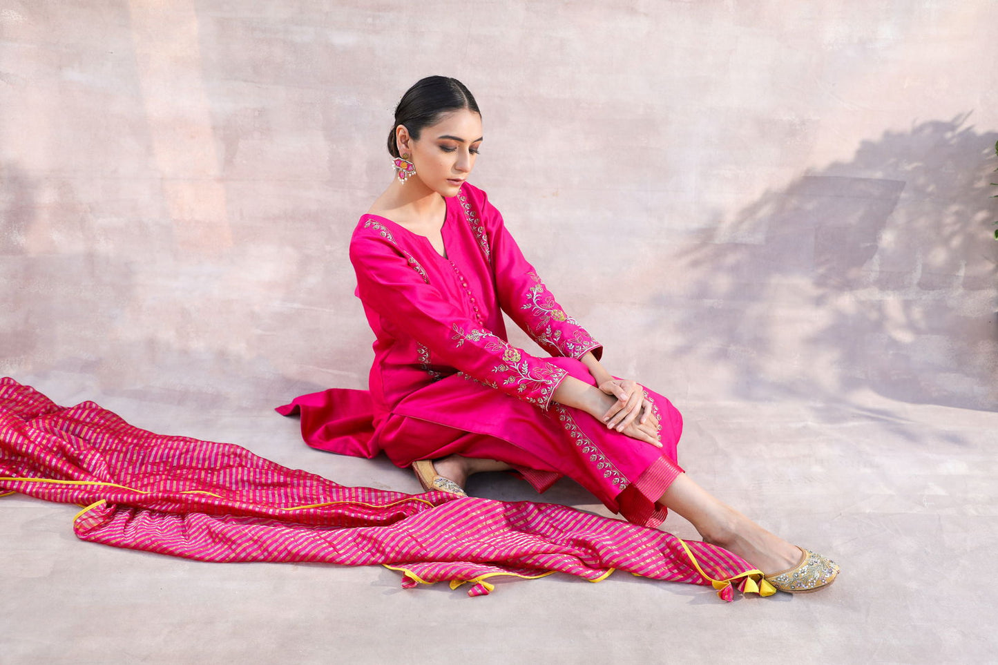 Noor - Pink Chanderi Suit