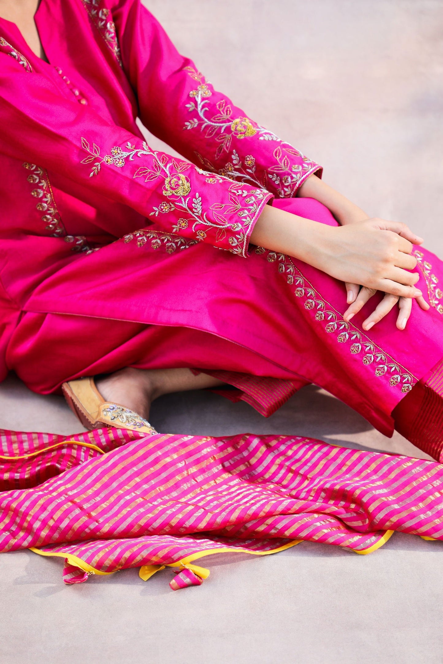 Noor - Pink Chanderi Suit