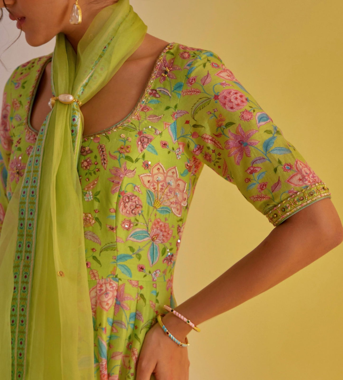 Parizad - The Green Anarkali Set