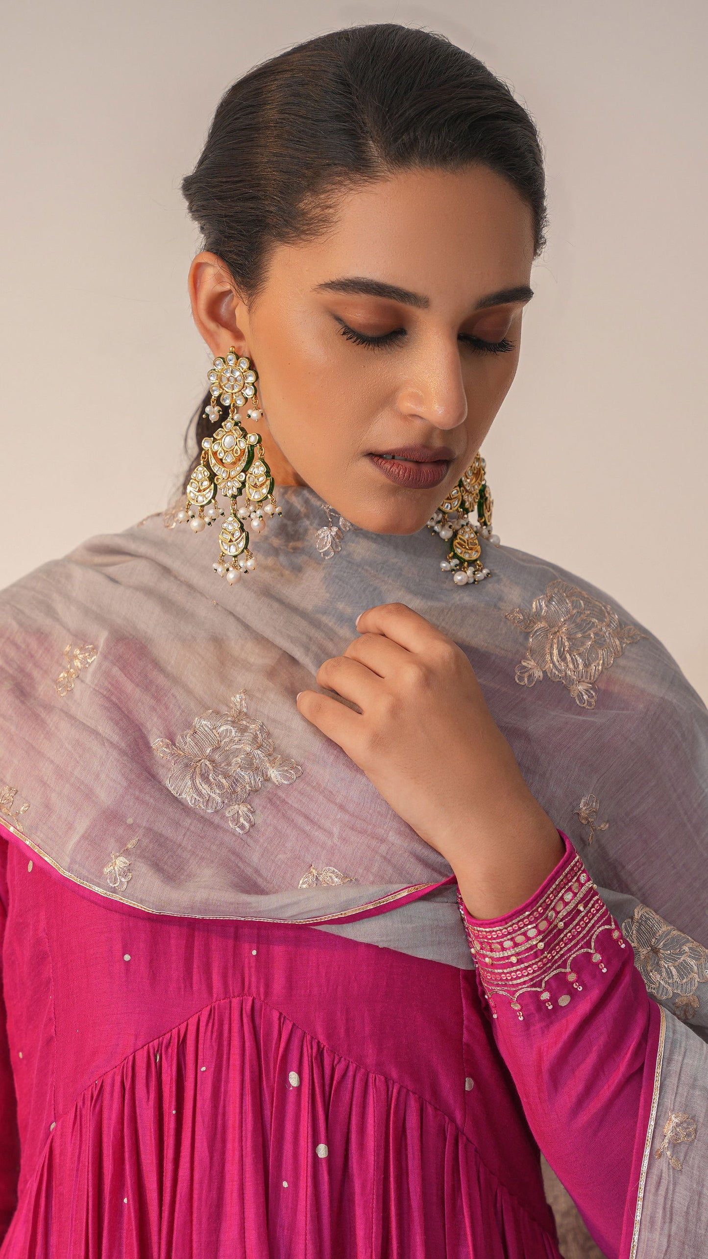 Qainaat - The Fuchsia Pink Anarkali Set