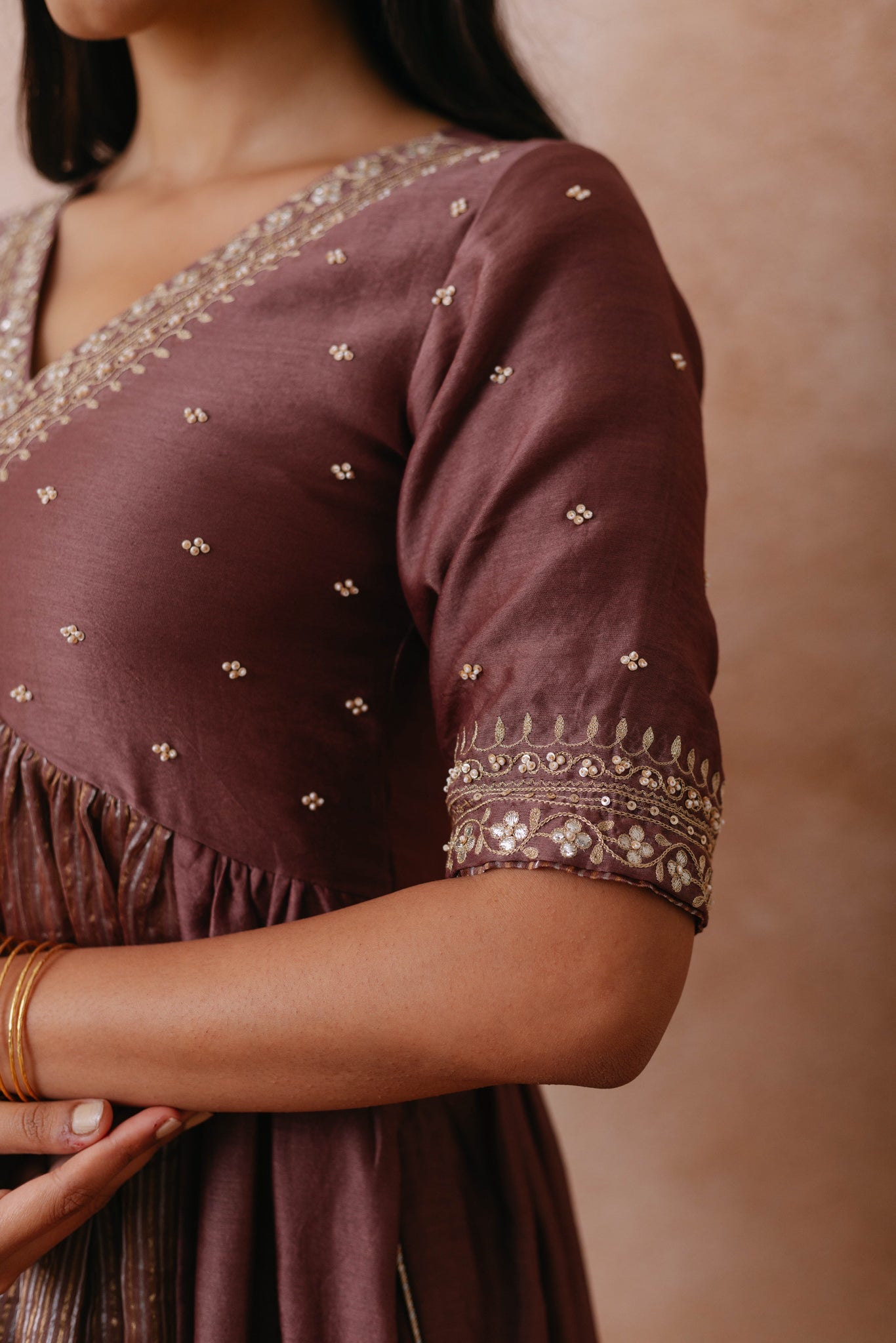 Sadia - The Cocoa Brown Anarkali Set