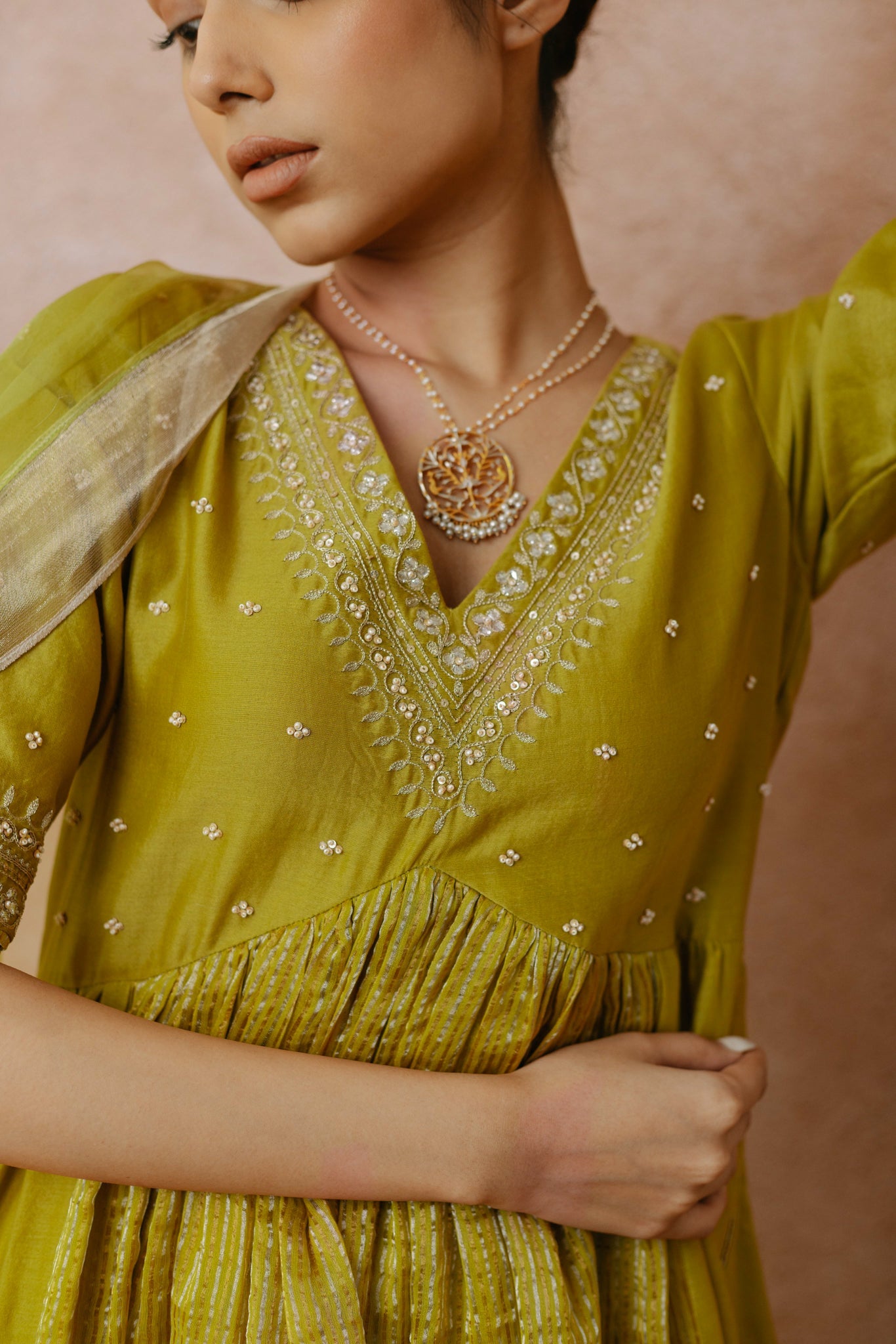 Sadia - The Green Anarkali Set