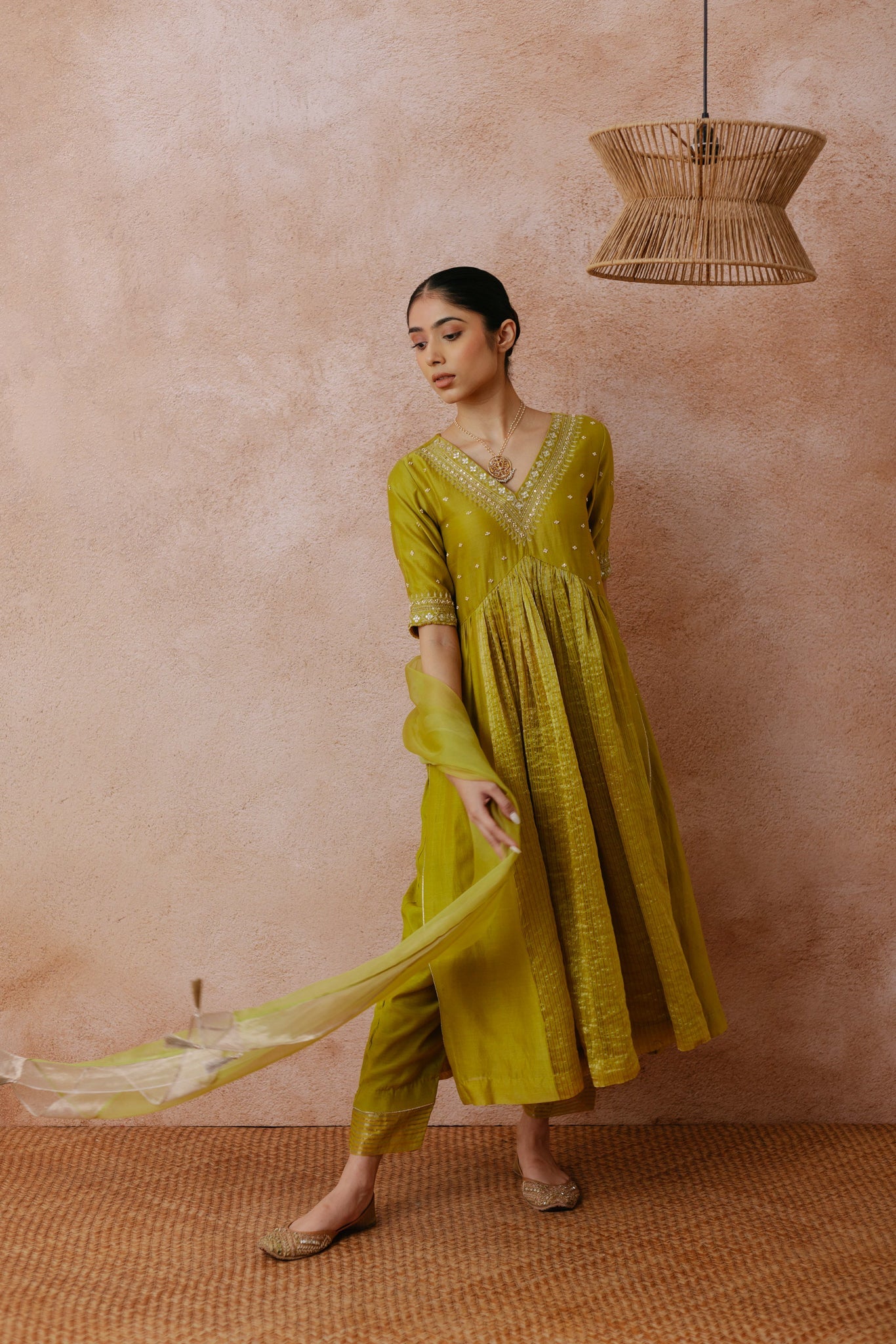 Sadia - The Green Anarkali Set