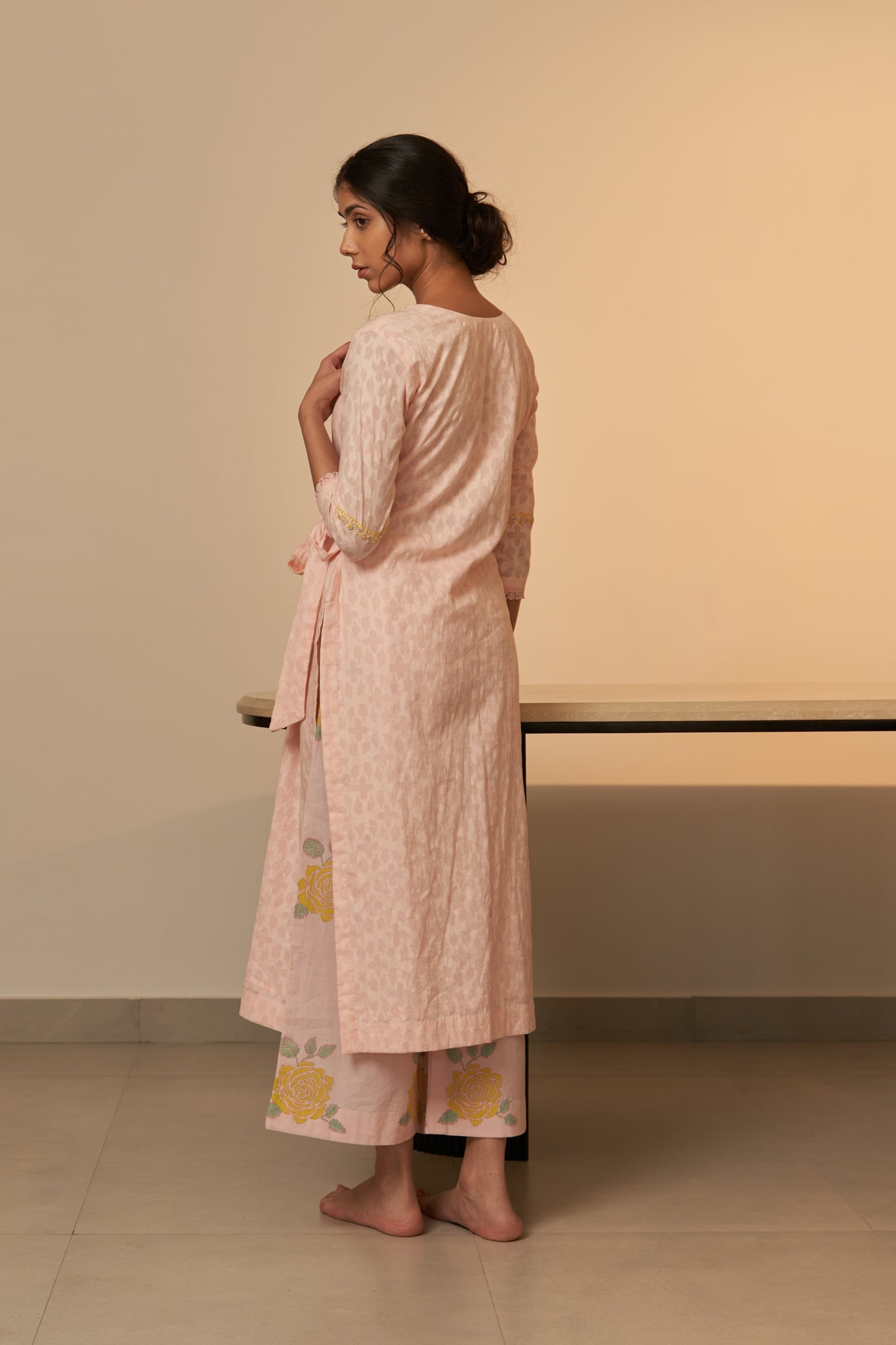 Tarini - The Powder-Pink Straight Kurta Set
