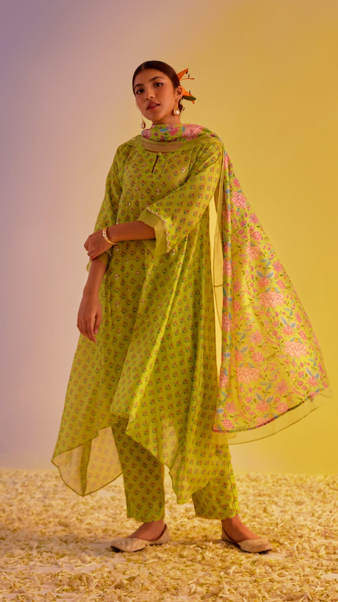 Radhika Bhardwaj in Mishal - The Light Green A-Line Suit Set