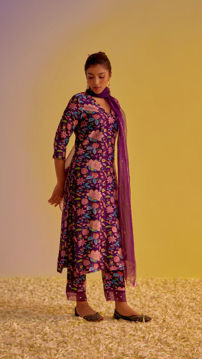 Asma - The Purple Straight Suit Set
