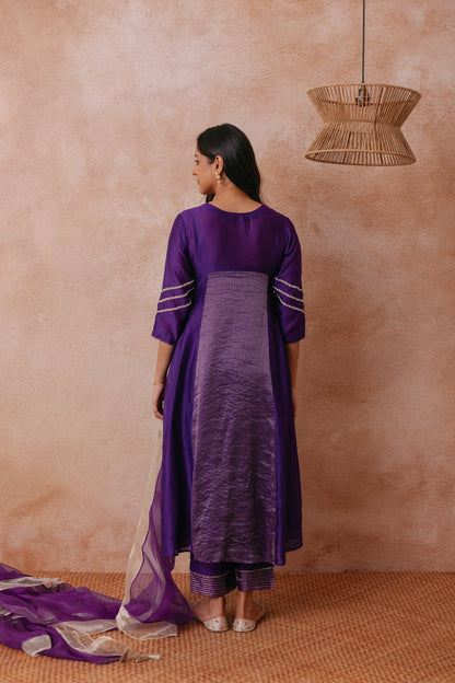 Sristhi Dani in Maryam - The Purple A-Line Suit Set