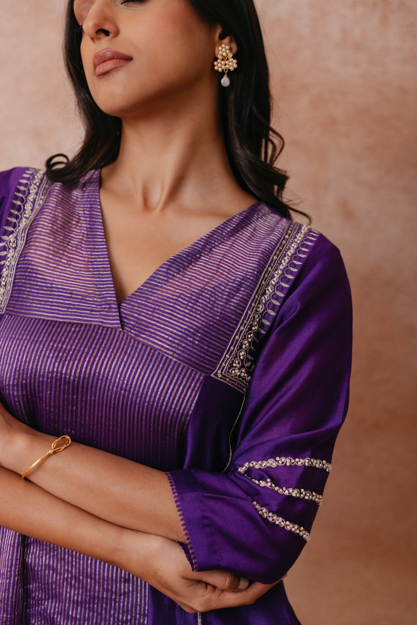 Sristhi Dani in Maryam - The Purple A-Line Suit Set