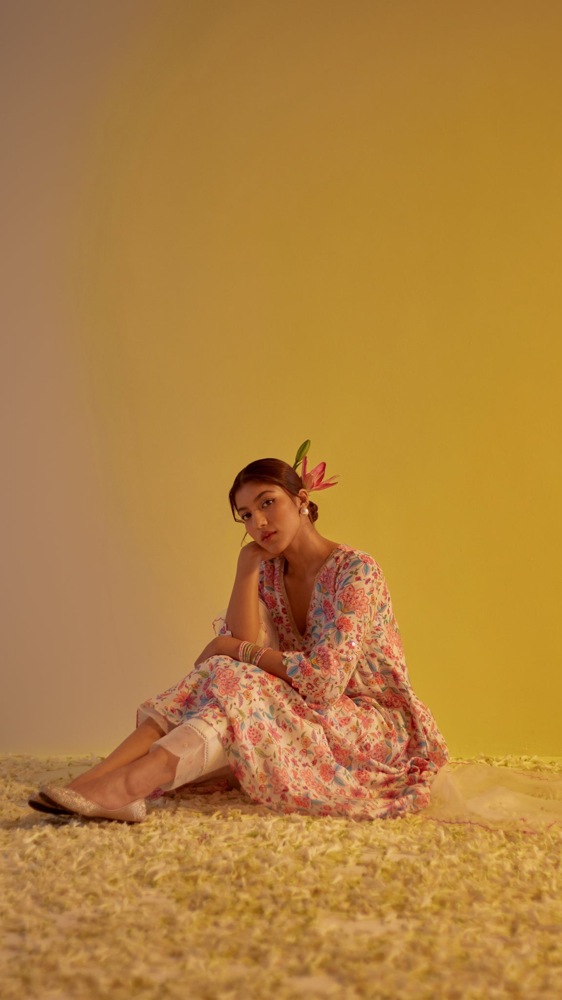 Zahra - The Ivory A-Line Suit Set