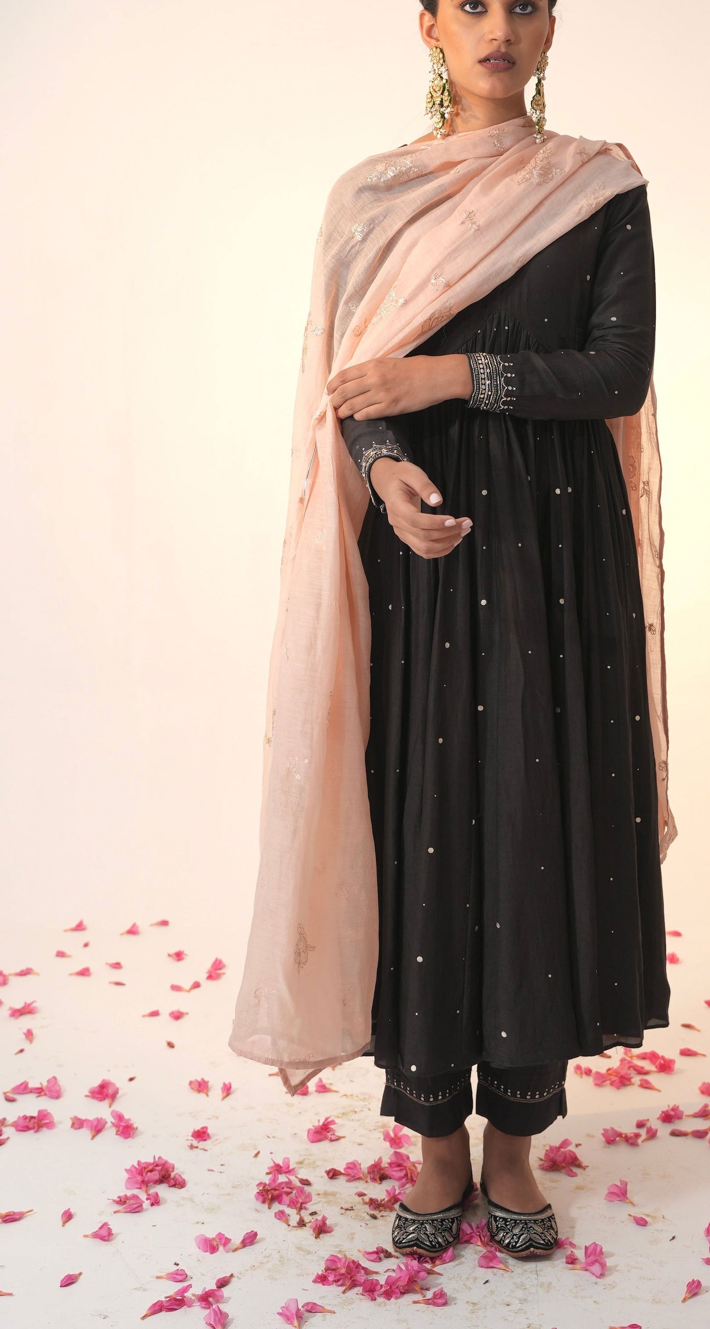 Zaniyah - The Black Anarkali Set