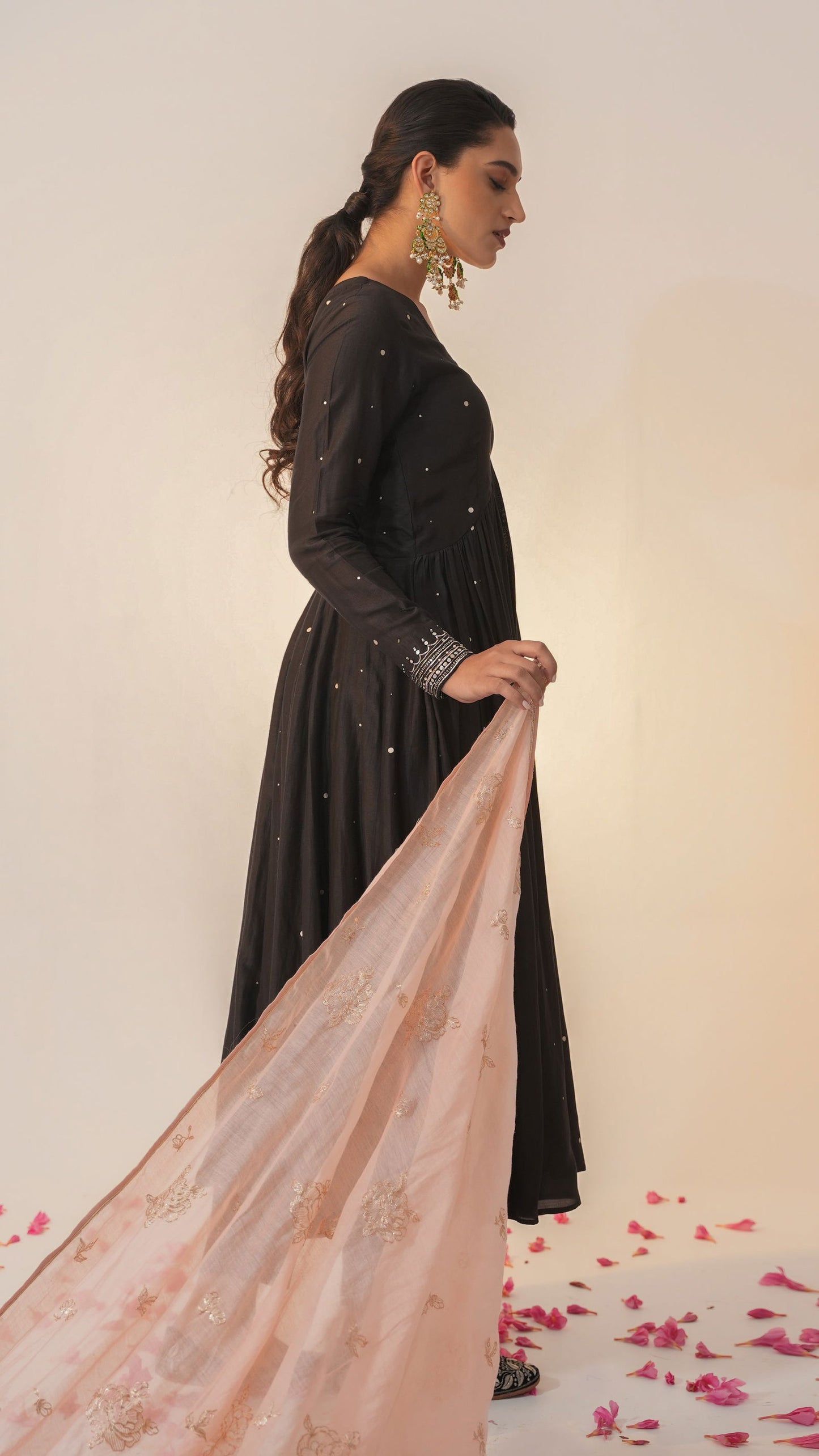 Zaniyah - The Black Anarkali Set