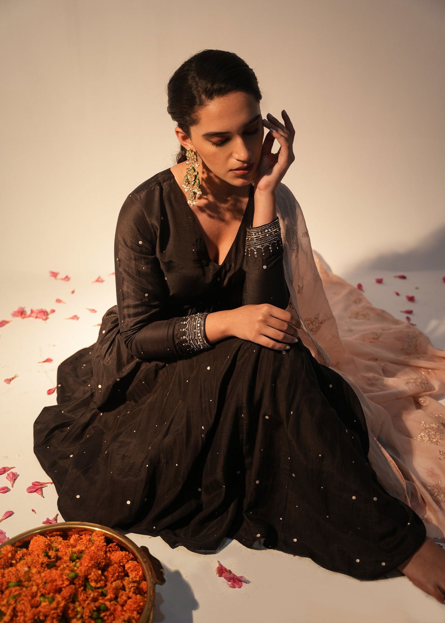 Zaniyah - The Black Anarkali Set