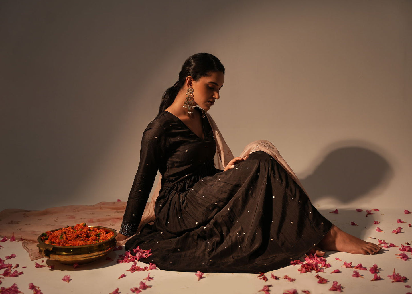 Zaniyah - The Black Anarkali Set