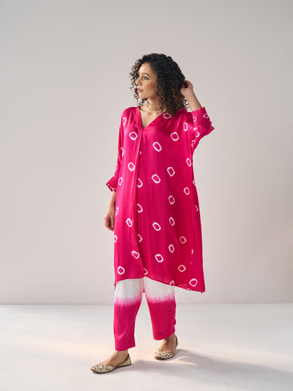 Kiyana - The Pink Kurta Set with Ombre Pants