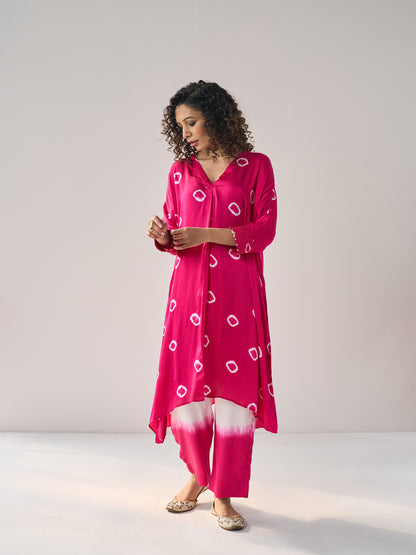 Kiyana - The Pink Kurta Set with Ombre Pants