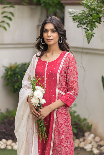 Zeenat - Red and White Suit