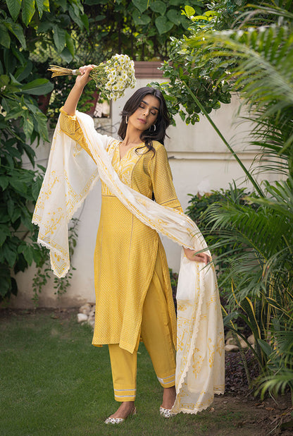 Ayaat - Yellow Dotted Suit