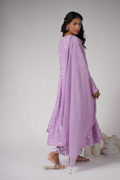 Lilac Anarkali - 3 piece set