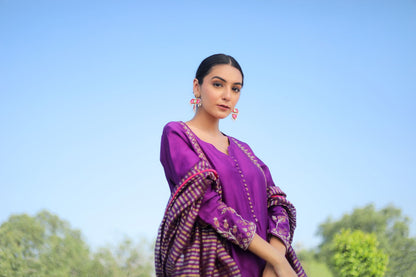 Amirah - Purple Chanderi Silk Suit